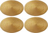 4x stuks ronde placemats goud polypropeen 38 cm - Placemats/onderleggers - Tafeldecoratie