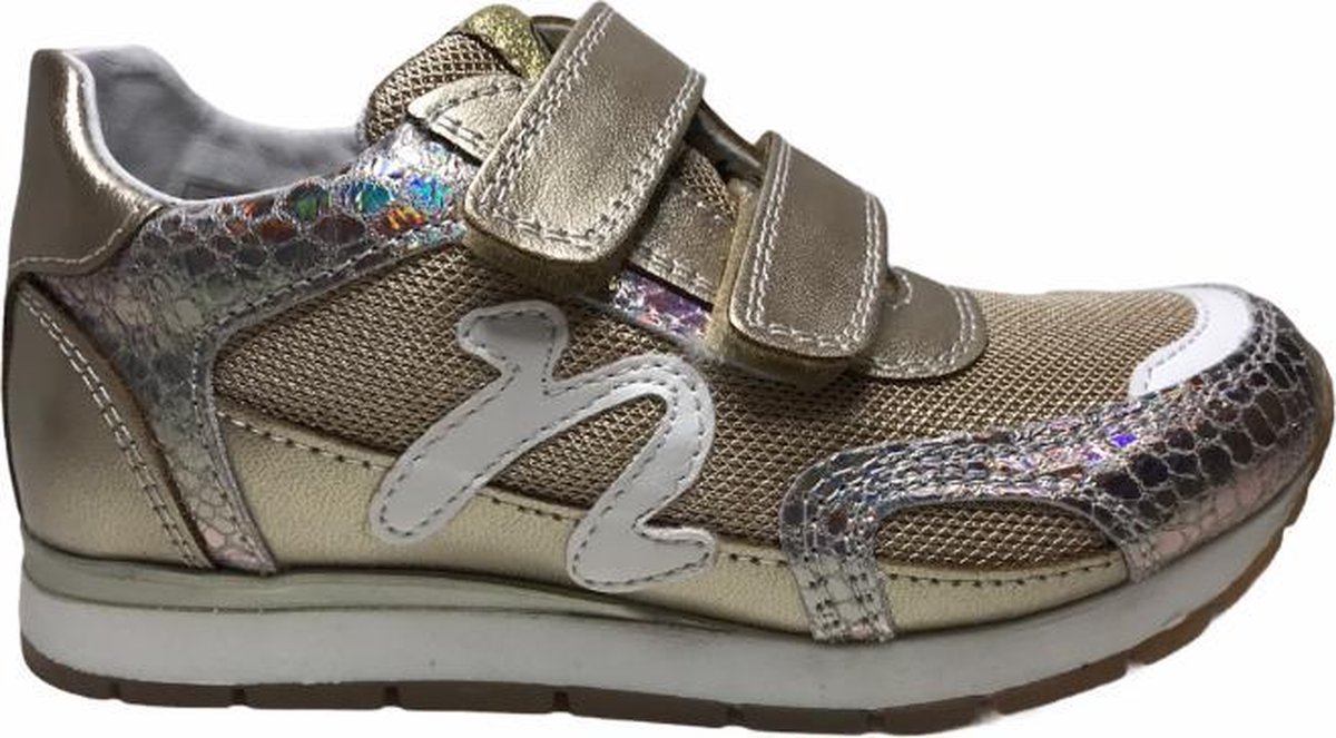 Naturino velcro's snake leder mesh sportieve sneakers Plank goud mt 22