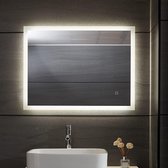 LED Badkamer Spiegel - 100x60 cm - Horizontaal of Verticaal te Plaatsen - Dimbaar