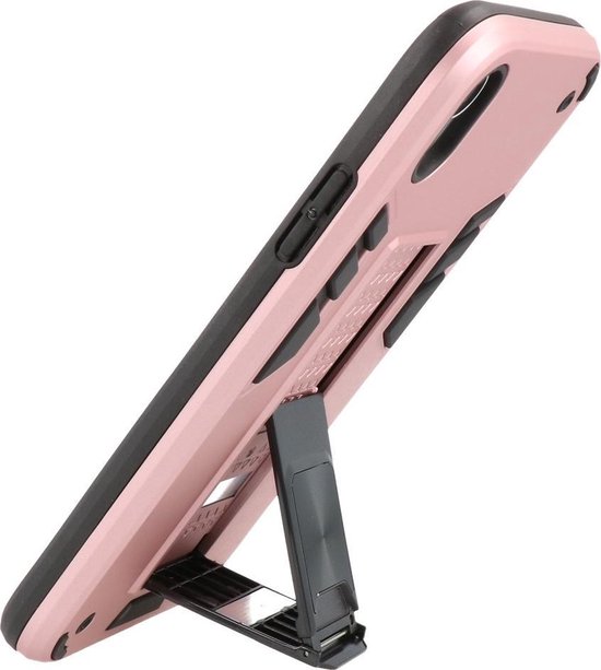 Coque iPhone XR - Tough Armor Hardcase - Coque de téléphone avec fonction de support - Couverture arrière Bestcases - Rose