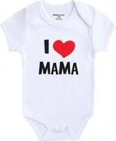 Baby Rompertje I love Mama - Wit - Maat 4-6 maanden - Voor Mama - Moederdag - Babygeschenk - Baby kado - Romper - Babyshower