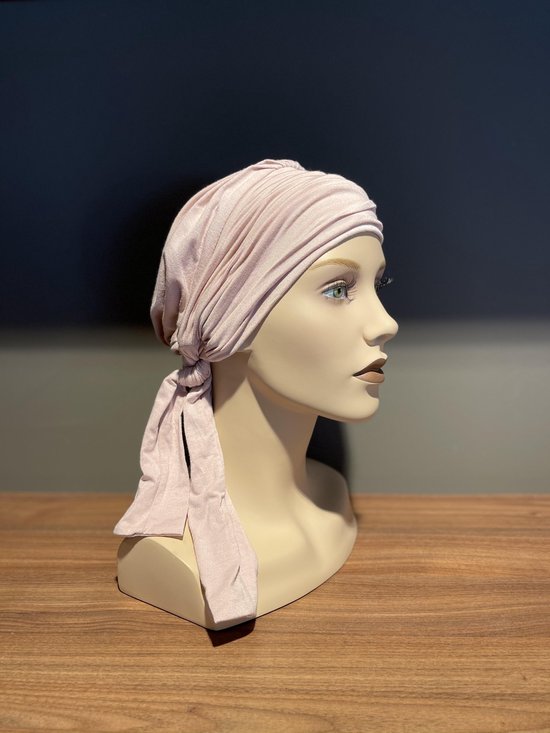 Bloemlezing Hinder Absoluut Chemo muts met sjaal lichtroze | bol.com