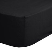 Dekbeddenwereld- hoeslaken- jersey- stretch- tweepersoons - 160x200+30cm- zwart