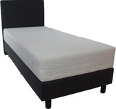 Bedworld Boxspring 1 persoons bed - Eenpersoons bed - 90x210 cm - Met Matras - Beige