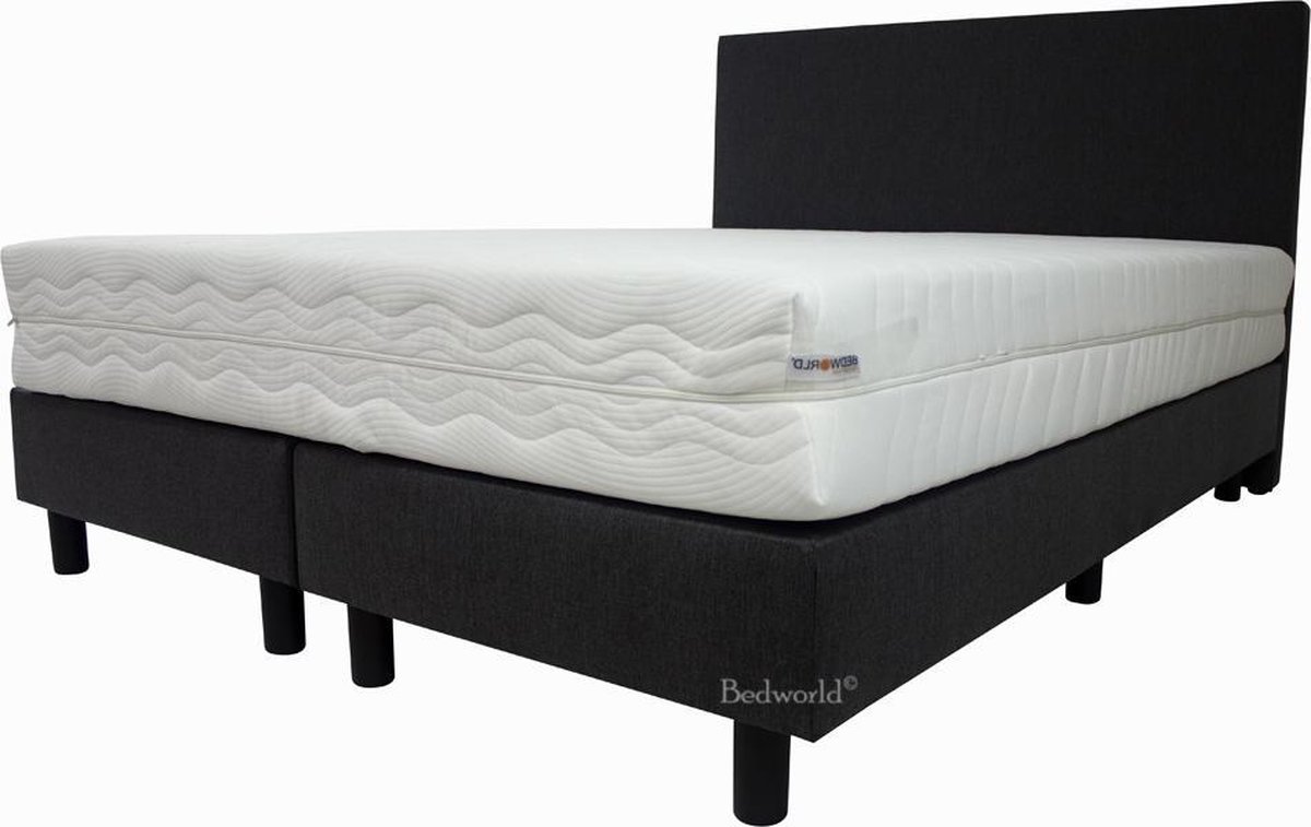160x200 Bedworld Hotel boxspring XXL antraciet - Bedworld Collection