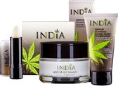 India Cosmetics Mini cosmetische set met hennepolie - de meest populaire India producten, geselecteerd voor een uitgebreide verzorging van gezicht, mond en handen.