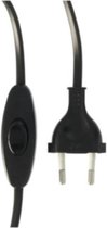 GAMMA eurosnoer met schakelaar | 2 meter lang | 2 x 0.75 mm² | belastbaar tot 800 watt | zwart