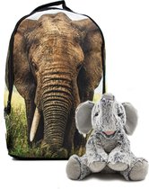 Rugtas olifant, olifant knuffel pluche set, 30 cm, rugzak school, rugzak olifant, speelgoed