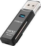 WiseGoods SD kaartlezer - 2 in 1 USB 3.0 HUB Stick Kaart lezer - Micro SD kaart - SDXC Card reader - Geheugenkaartlezer - Zwart