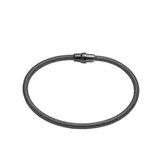 Silventi 910470554 Zilveren Armband - Slang - Magneetsluiting - 19cm - Zilverkleurig - Zwartplating
