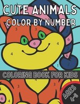 Cute Animals Color By Number Coloring Book for Kids Ages 4-8