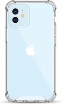 Apple iPhone 12 / iPhone 12 Pro Silicone Antishock stevige transparant hoesje met Gratis 3X Temperend Glass Screenprotector
