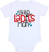 Romper met tekst "little lady's man" 74/80