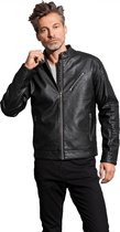 Senvi Stoere Bikerjack Kleur Zwart Maat M