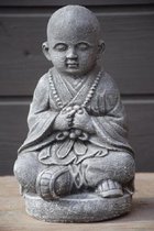 Moine enfant méditant, moine Shaolin, anthracite