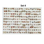 NiSy.nl Set van 100 paar oorknoppen | Earrings | Oorknopjes diversen | Oorbellen Set 4  (Goudkl. + Kleur) Klein