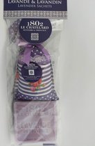 Geurzakje lavendel met Marseille lavendel zeep 100gr Franse handzeep - Marseillezeep Geurzakje voor kledingkast