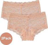 INSUA Dames Slips Kant Hipster - 2-Pack - Roze - Maat S