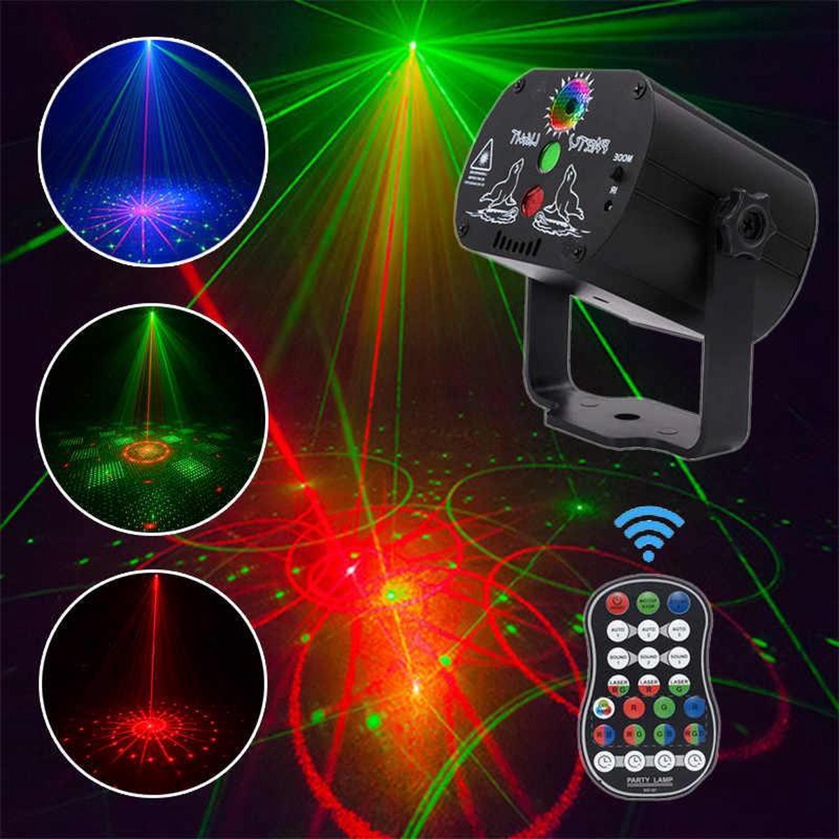 Laser 3 in 1 Multilaser + Par + Stroboscoop |  Party laser discolaser multi laser Geluid gestuurd Disco Lichteffect DJ Discolichten Discolampen - Soft Lite