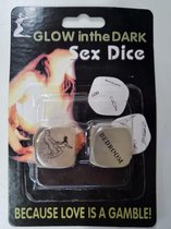 Sex Dobbelstenen - 2 stuks - glow in the dark - erotische dobbelsteen - Erotisch spel
