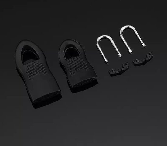 4 stuks Ritstrekker vervanger - Zwart - ritssluiter reparatieset - Rugtas - Tent - Schoenen - Jeans -  lipje kapotte rits aanklikbaar - 2 x 3,5 cm en 2 x 4,4 cm - 
