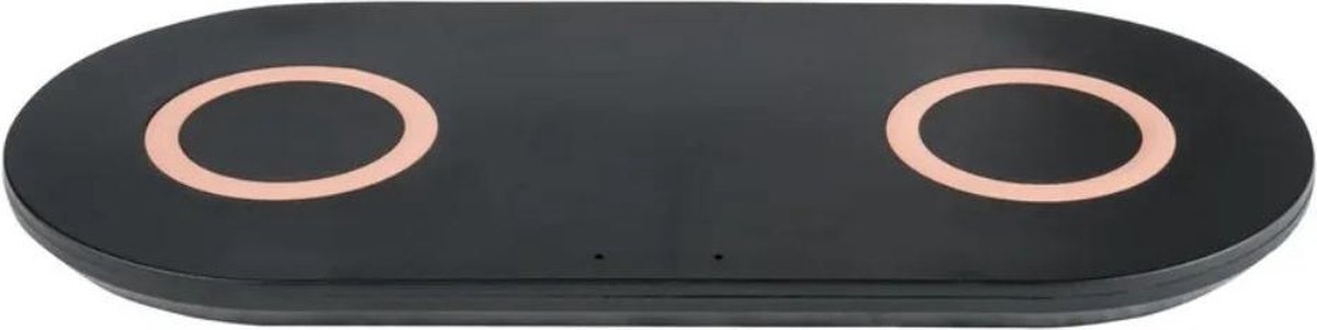 Draadloze Qi-oplader (Zwart/koper) - 2x10W - Led indicatielamp