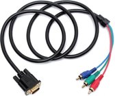 Premium Component Laptop Kabel - 5Ft VGA naar 3 RCA Koperen Kabel - 1.5 Meter - Beeldschermsysteem - HDDB15 15 pin Connector - Zwart