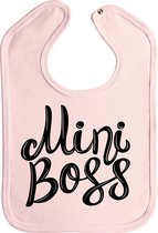 Slabbetjes - slabber - slab - baby - Mini Boss - drukknoop - stuks 1 - baby roze