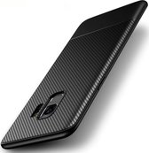 Samsung Galaxy S9 Plus Backcover - Zwart - Carbon Fiber - TPU hoesje