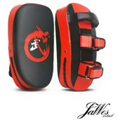 Jawes- Kick pad- 1 Stuk- Zwart- Rood- Speciaal Leer- Boksen- Kickboksen- Kick- Taekwondo- Karate- Judo- Pads- Kickpads- Boks pads- Sport- Pads boksen- Kick pads-