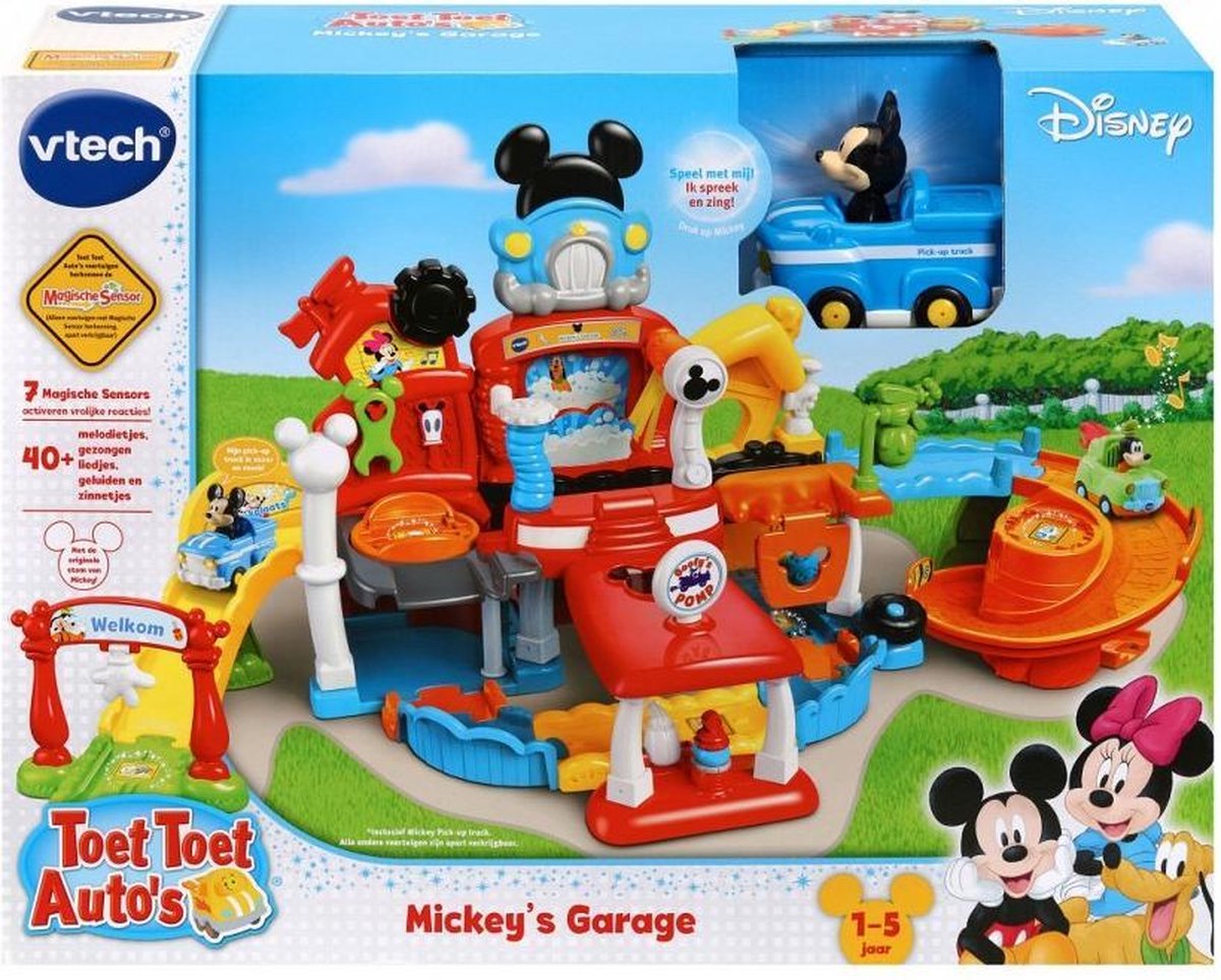 VTechToet Toet Auto's Disney Mickey's Garage - Educatief Babyspeelgoed - Auto  Garage... | bol.com