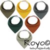 foto van ROYO© 6x kwijl slabbetjes (NL 2dg Levertijd) 100% organisch katoen & fleece - slabber - bandana - unisex - effen - baby - slab - kwijldoek - puntslabbetjes - kwijlslab - kraamcadeau