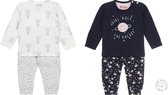 Dirkje SET (2stuks) pyjamas Bio Cotton Off white zebra en Blauw galaxy - 62/68