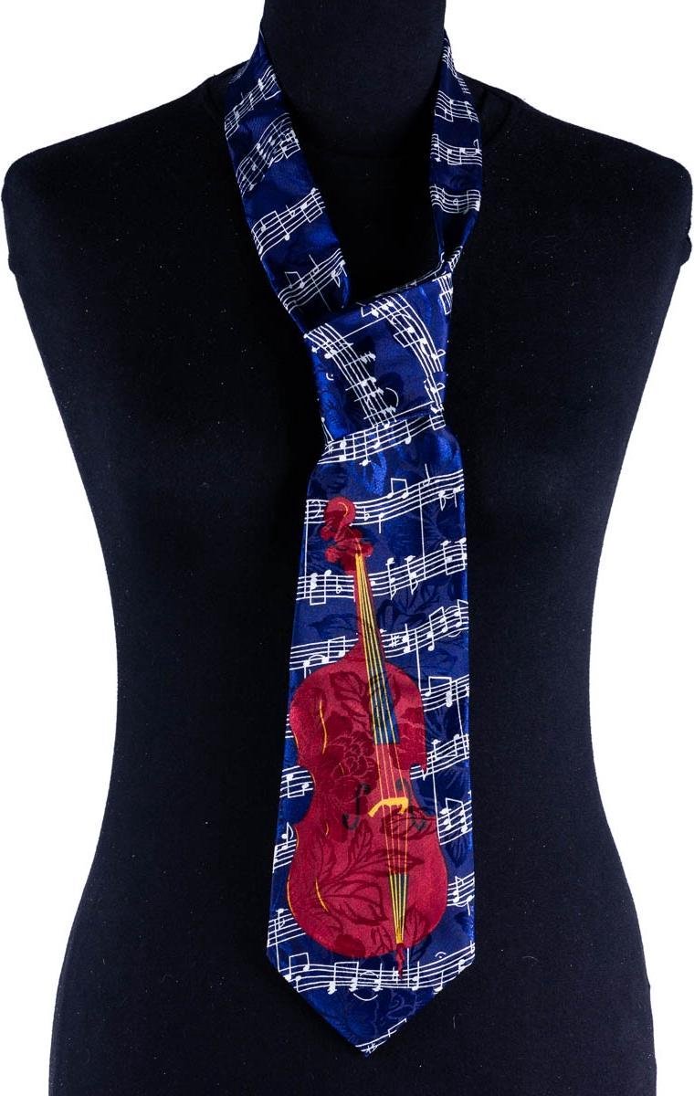 Stropdas met contrabas, marineblauw