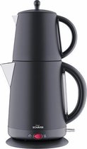 Schafer Turkse theepot waterkoker (1.0 lt-1.7 lt) combinatie 2 in 1 - mat zwart