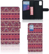 GSM Hoesje Geschikt voor Samsung Galaxy A02s Flip Cover Geschikt voor Samsung M02s Bookcase Aztec Purple