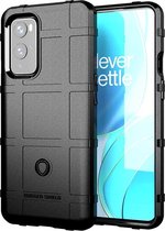 OnePlus 9 hoesje - Rugged Shield TPU Gelcase - Zwart - GSM Hoesje - Telefoonhoesje Geschikt Voor: OnePlus 9
