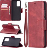 Samsung Galaxy A72 hoesje - MobyDefend Wallet Book Case Met Koord - Rood - GSM Hoesje - Telefoonhoesje Geschikt Voor: Samsung Galaxy A72