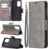 Samsung Galaxy A72 hoesje - MobyDefend Wallet Book Case Met Koord - Grijs - GSM Hoesje - Telefoonhoesje Geschikt Voor: Samsung Galaxy A72