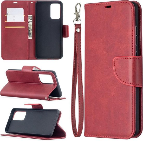 Samsung A52 / A52s hoesje - MobyDefend Wallet Book Case Met Koord - Rood GSM... | bol.com