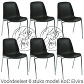 King of Chairs -set van 6- model KoC Elvira bruin met verchroomd onderstel. Kantinestoel stapelstoel kuipstoel vergaderstoel tuinstoel kantine stapel stoel kantinestoelen stapelsto