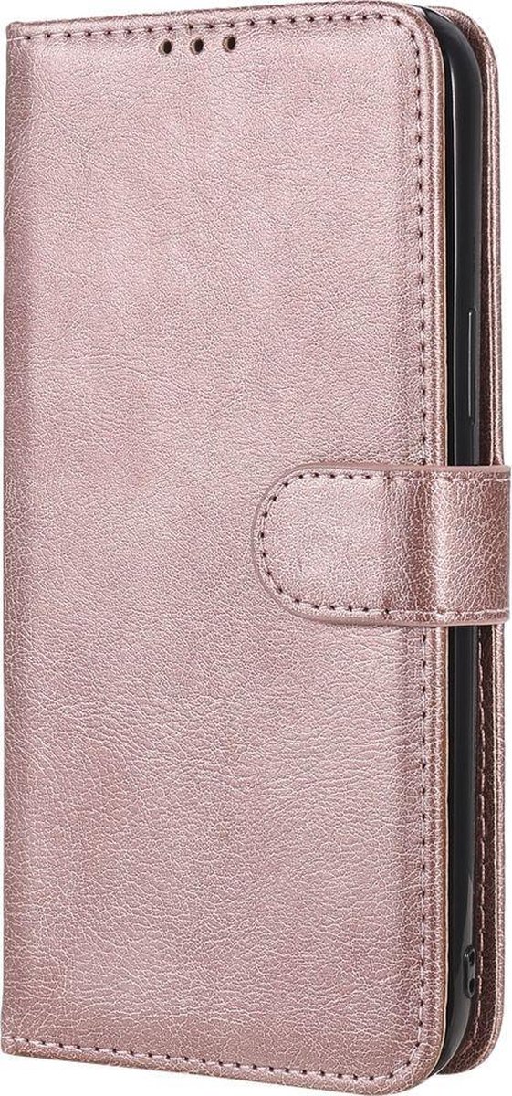 Mobigear Telefoonhoesje geschikt voor Apple iPhone 12 Pro Max Hoesje | Mobigear Wallet Uitneembare 2in1 Bookcase Portemonnee | Pasjeshouder voor 3 Pasjes | Telefoonhoesje voor Pinpas / OV Kaart / Rijbewijs - Roségoud