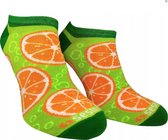 Sesto-Senso Grappige, Kleurrijke katoen sneakersokken, orange patroon, unisex, maat 39-42