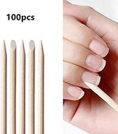 100 STUKS Houten Stokjes van Sinaasappelboom Orange Manicure Sticks