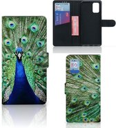 Wallet Book Case Geschikt voor Samsung Galaxy A02s Flip Cover Geschikt voor Samsung M02s GSM Hoesje Pauw