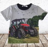 T-shirt met Case trekker H114 -s&C-98/104-t-shirts jongens