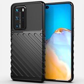 Voor Huawei P40 Pro Thunderbolt Shockproof TPU Soft Case (zwart)