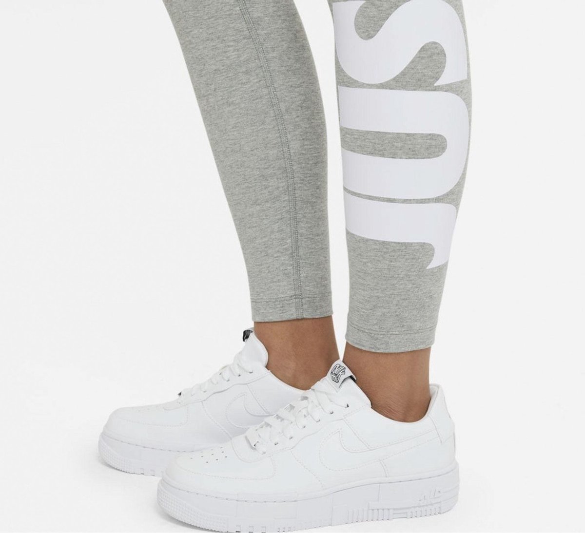 Nike Sportswear Club Essential Sportlegging - Maat XL - Vrouwen - grijs/wit - Nike