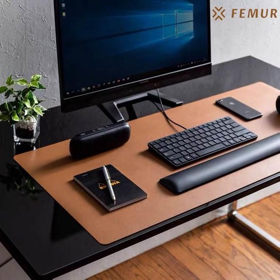 Femur® Bureau Mat Bruin Leer – Desk Mat – Anti-Slip Bureau Onderlegger –  Water... | bol.com