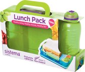 Sistema Lunch - Lunch Pack - Lunchbox 975 ml + Drinkflesje 330 ml - Limegroen / Paars